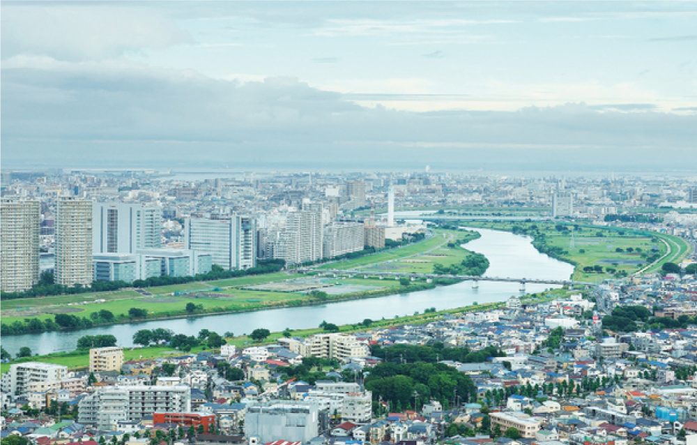 川崎市の風景（多摩川）